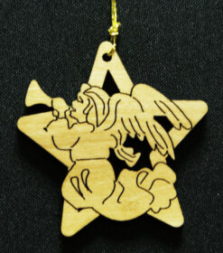 Angel with Horn Christmas Ornament