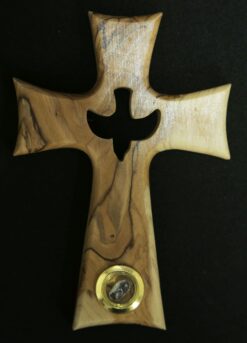 Unique and authentic cross carved out to display "Jesus". Hand made from olive wood.