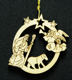 Shepherd with Angel Christmas Ornament